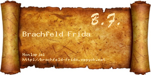 Brachfeld Frida névjegykártya